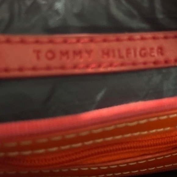Tommy Hilfiger Orange Brown Jacquard Baguette Shoulder Bag Zip American Classic - Picture 5 of 8